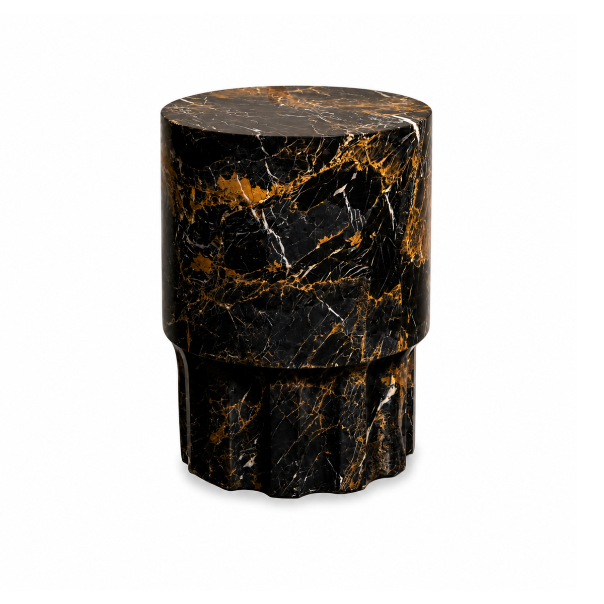 Lucas Ribbed Table, natural marble