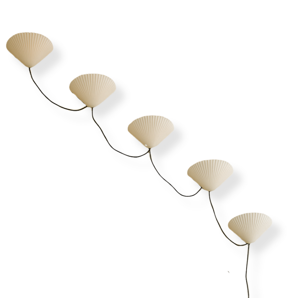 Shell Plaster Sconce in matte white plaster