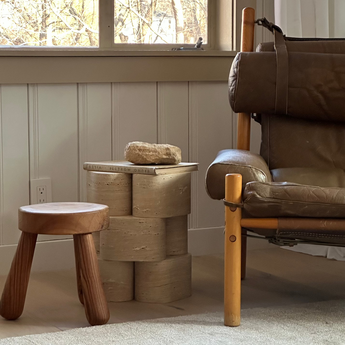 Lane DIY Side Table, natural travertine – alternate view