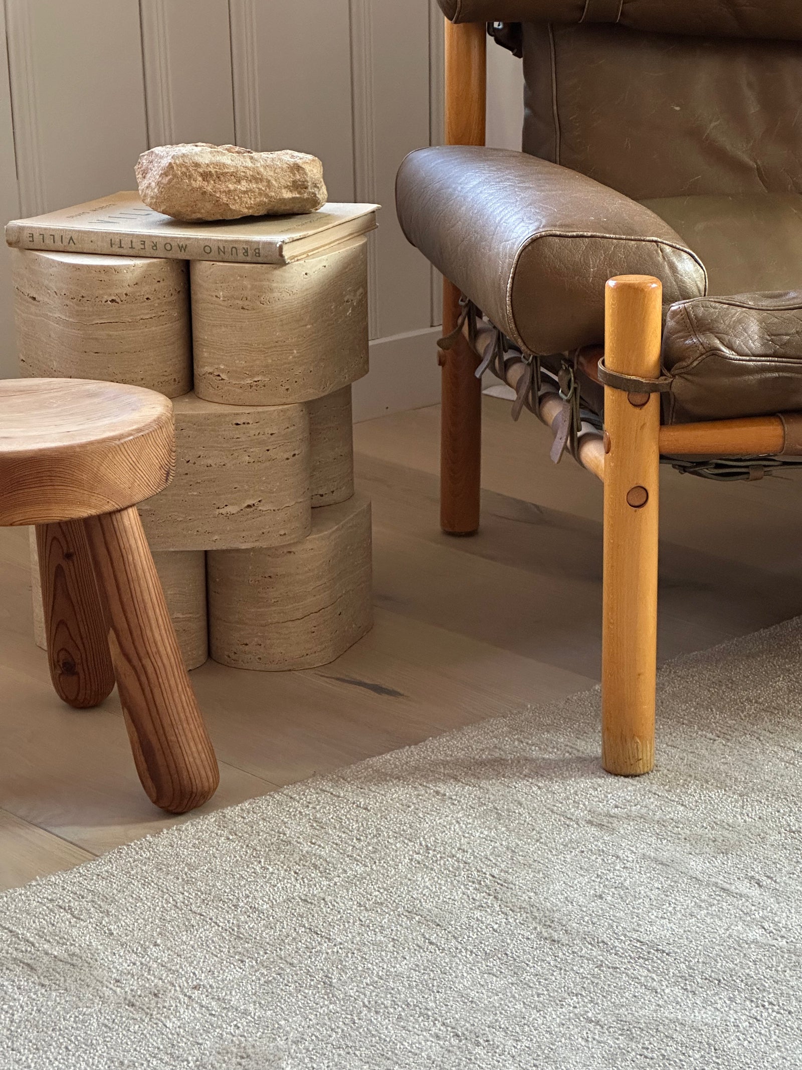 Lane DIY Side Table, natural travertine – alternate view
