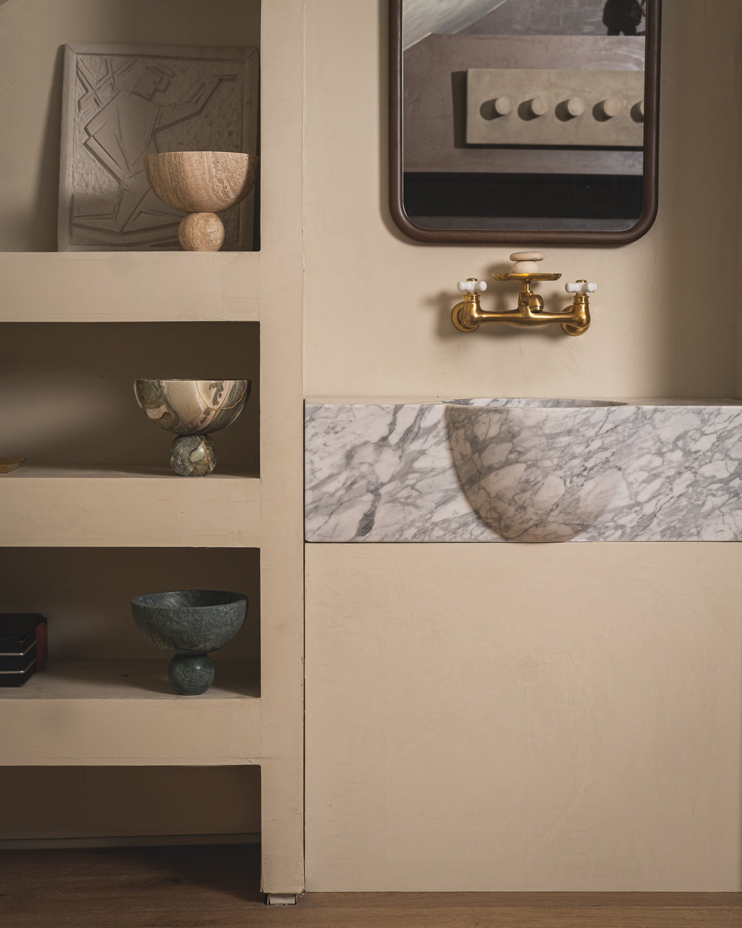 Lane Circle Bowl, natural marble – alternate view