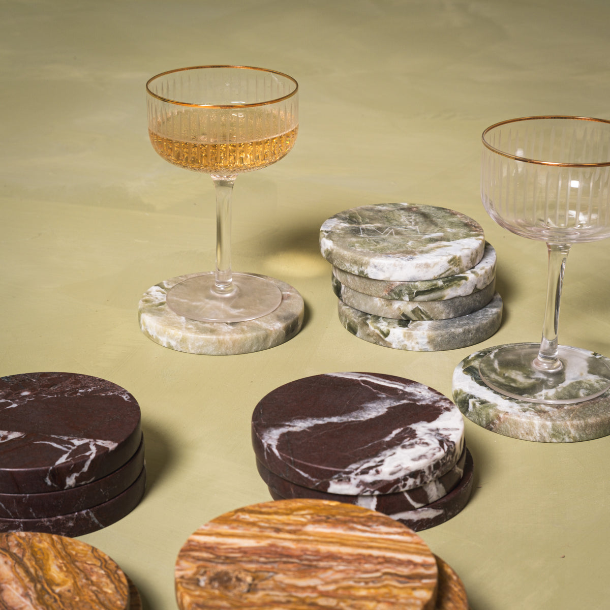 Larp Coaster Set, natural marble – alternate view