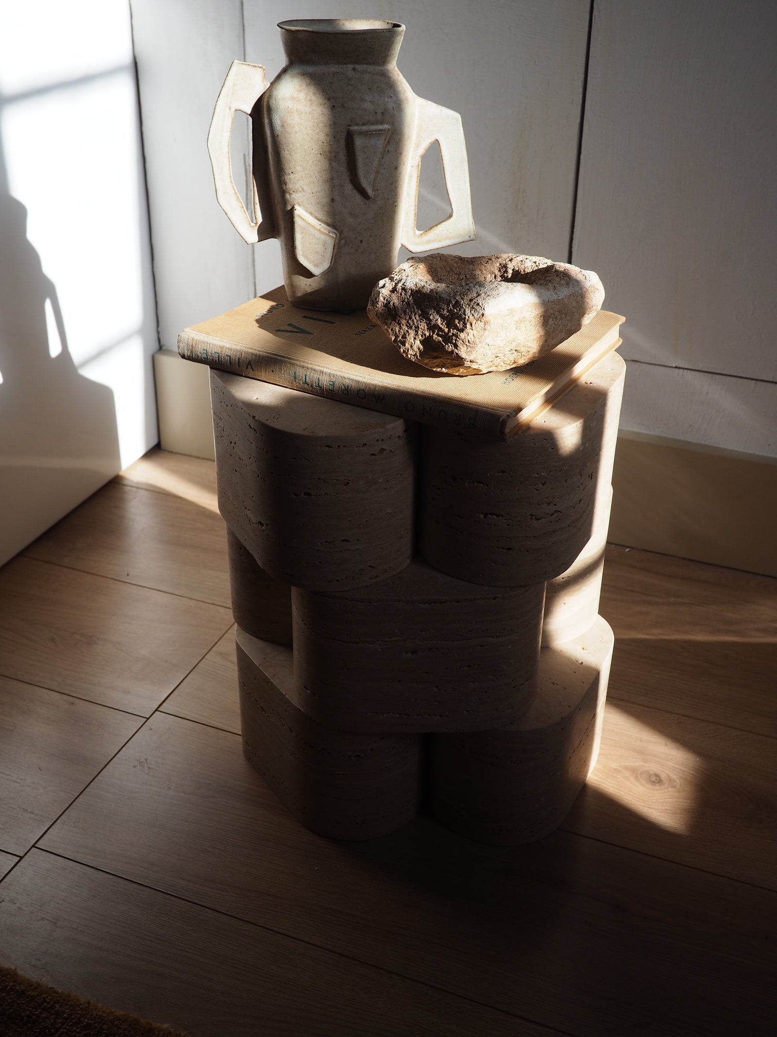 Lane DIY Side Table, natural travertine – alternate view