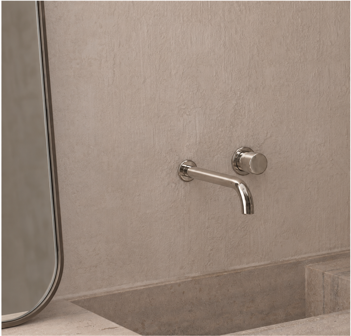 Kenny & Mason Brandwood 2 Hole Basin Mixer Wall Mounted, brass mixer tap in nickel