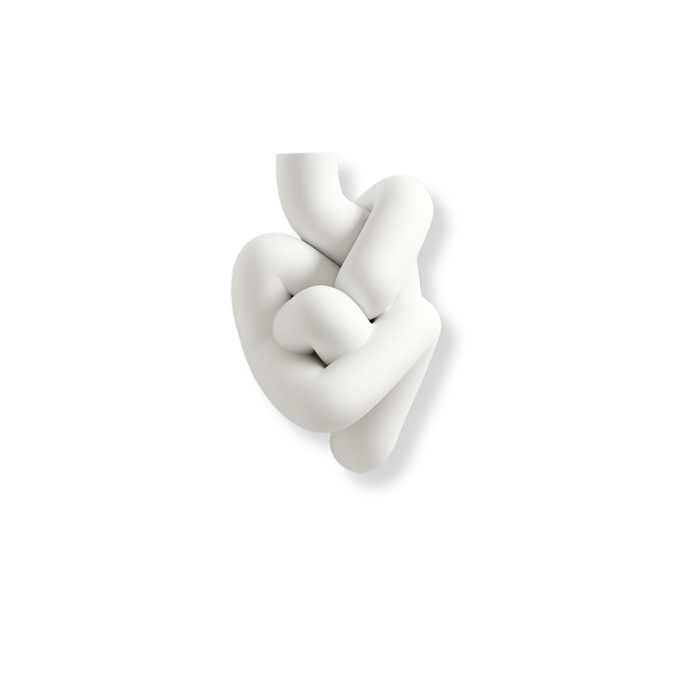 Knot Plaster Sconce in matte white plaster