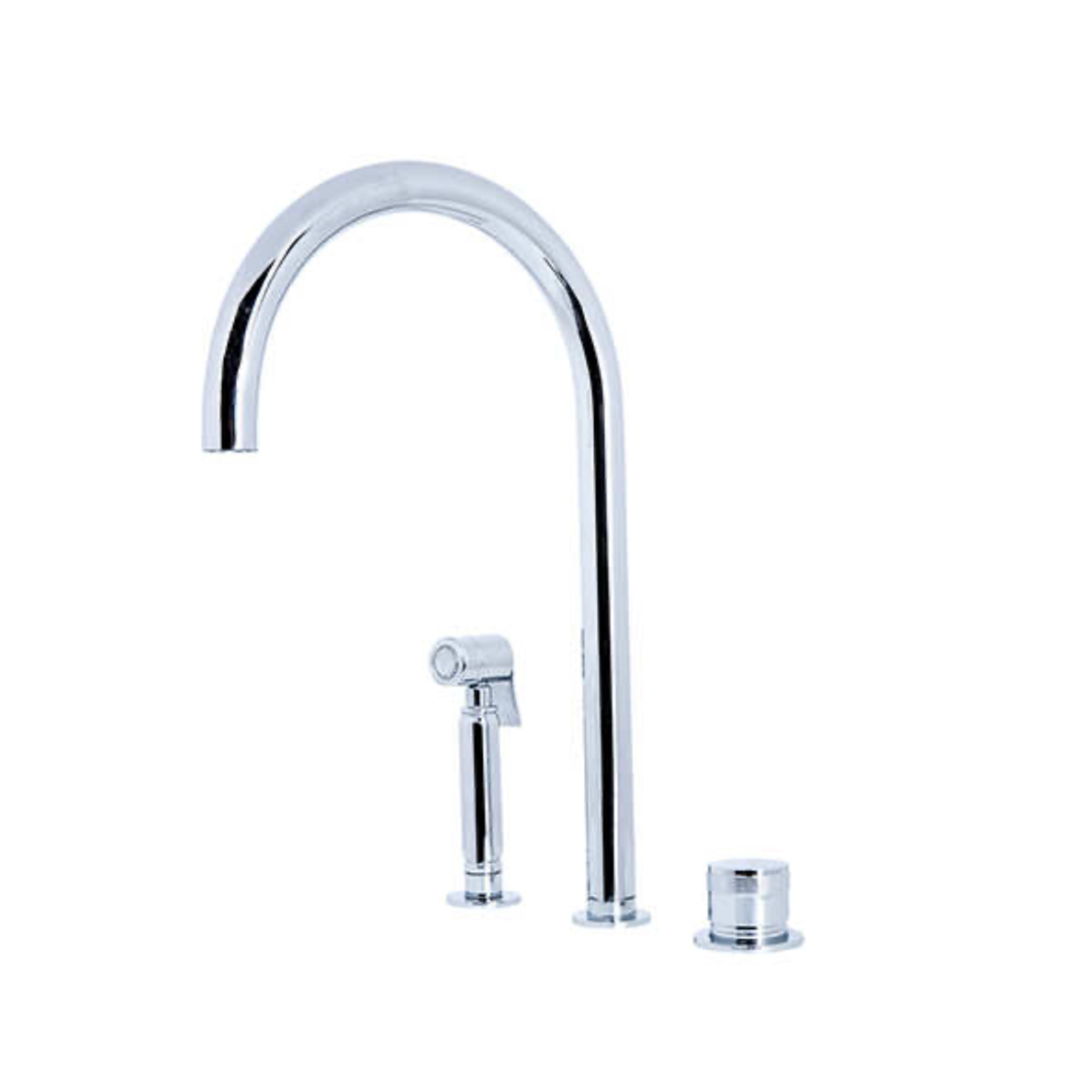Kenny & Mason Brandwood Kitchen Mixer, brass mixer tap – alternate view