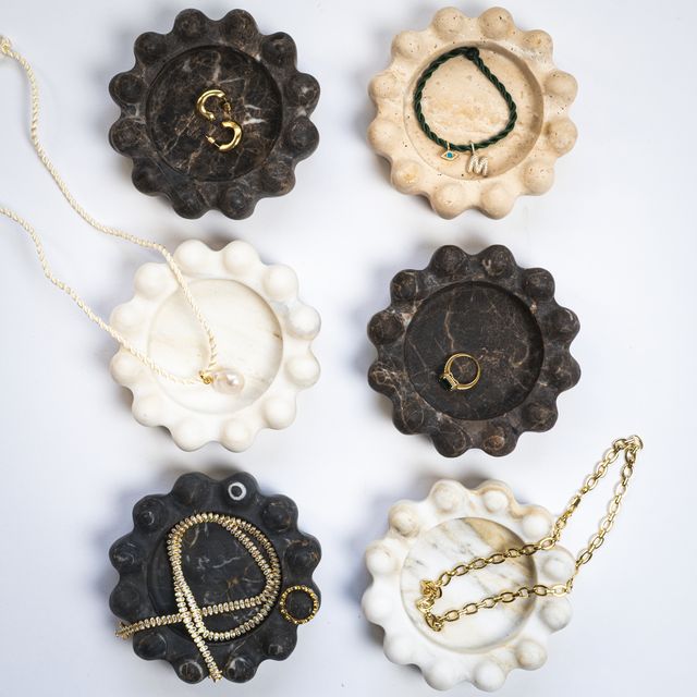Chocolate Bobble Catchall, natural marble – alternate view