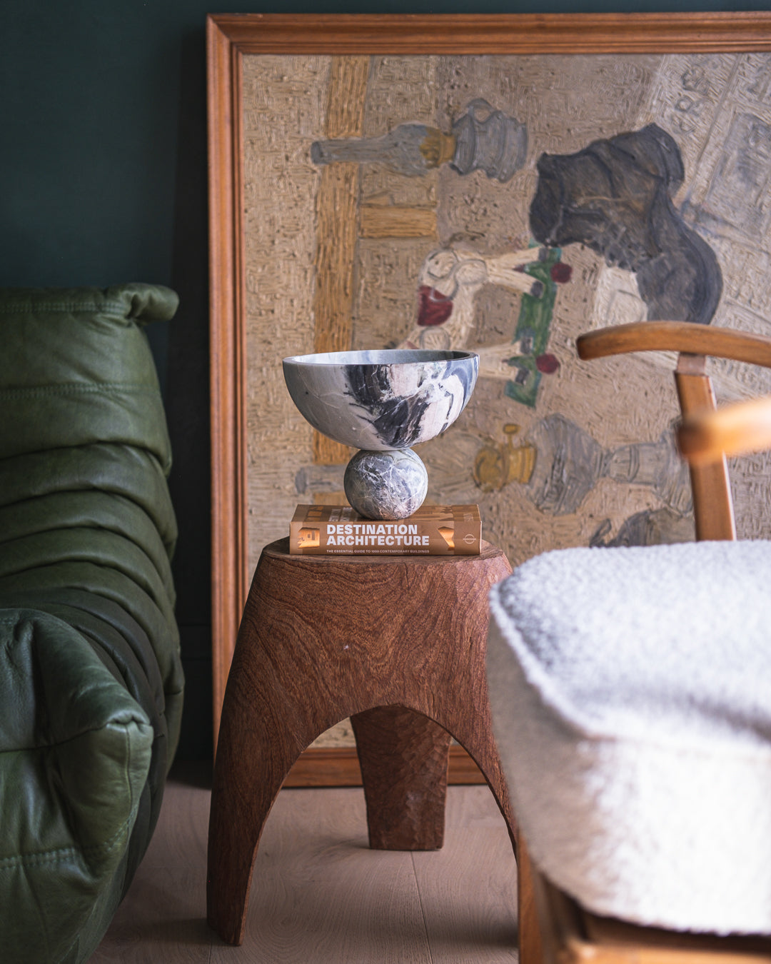 Loki Circle Bowl, natural marble – alternate view