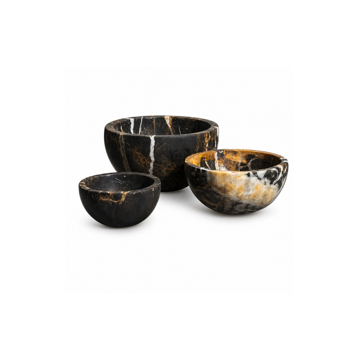 Lucas Mini Slender Bowl Set, natural marble