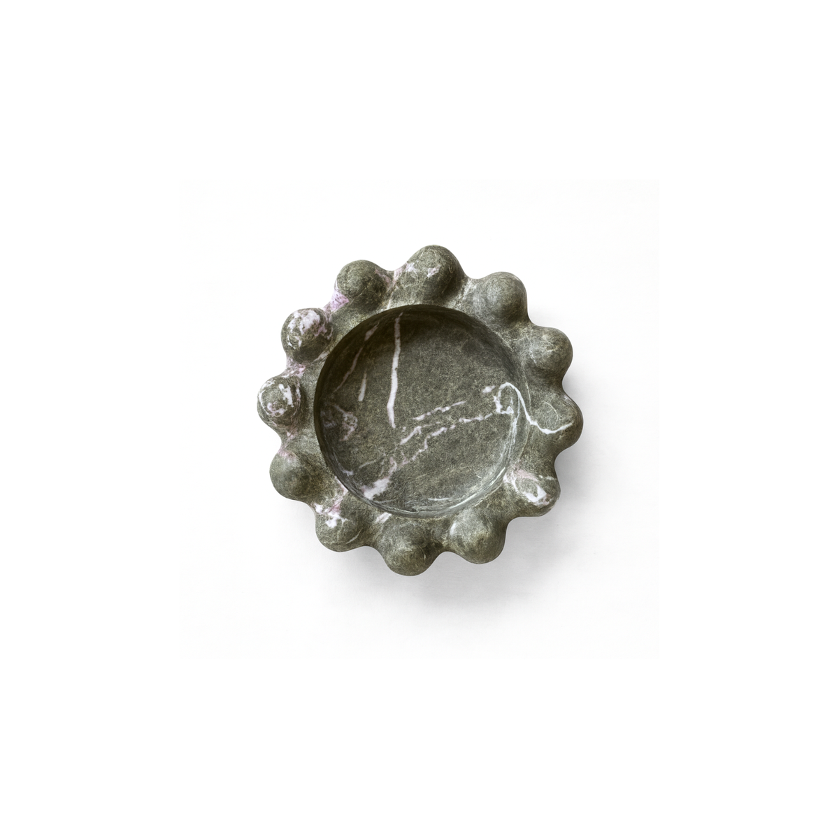 Lotus Bobble Catchall, natural marble