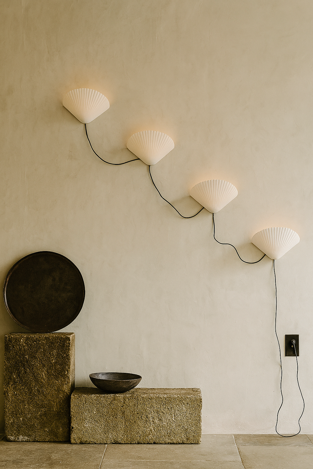 Shell Plaster Sconce – alternate view