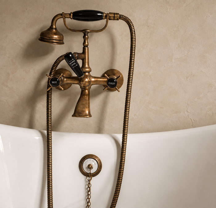 Kenny & Mason Traditional Bath Mixer, brass mixer tap in nickel