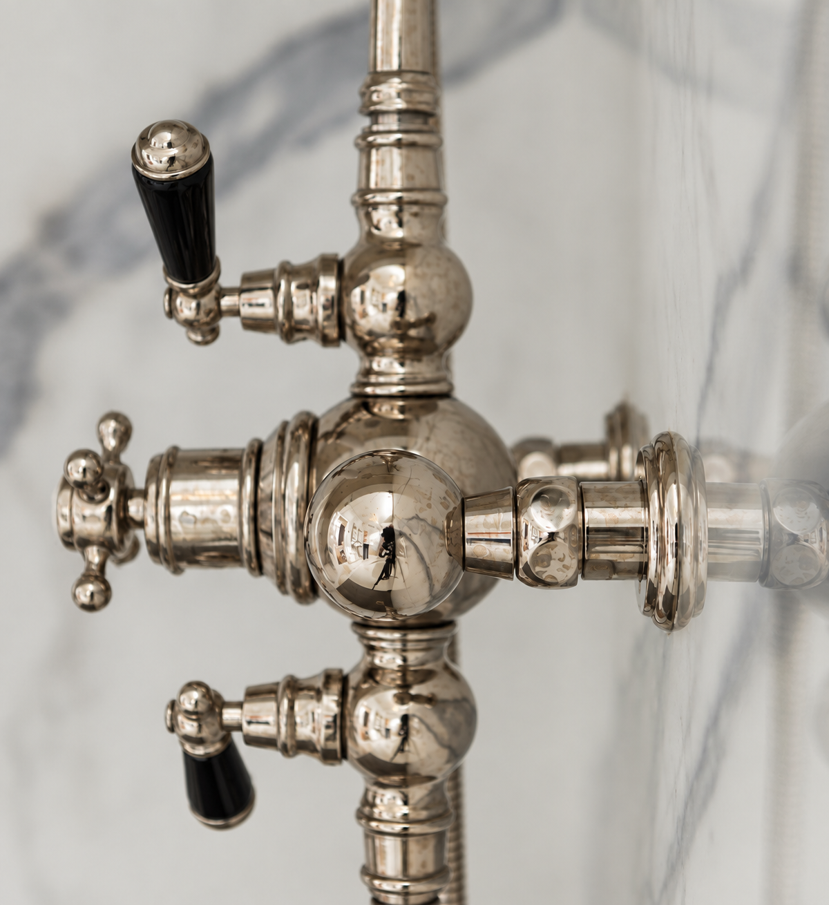 Kenny & Mason Thames Thermostatic Shower Mixer With Handset, brass mixer tap – alternate view