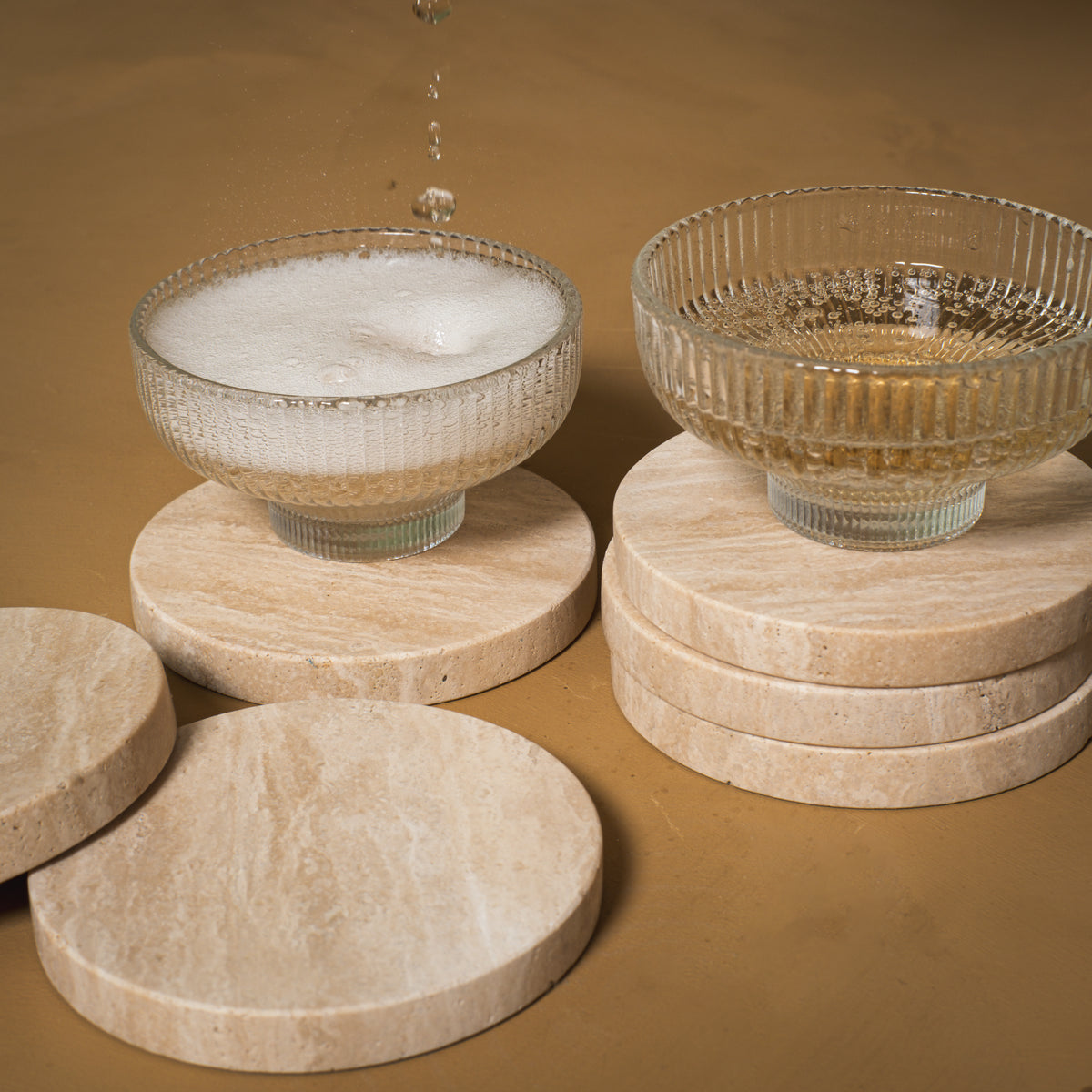Lane Coaster Set, natural marble – alternate view