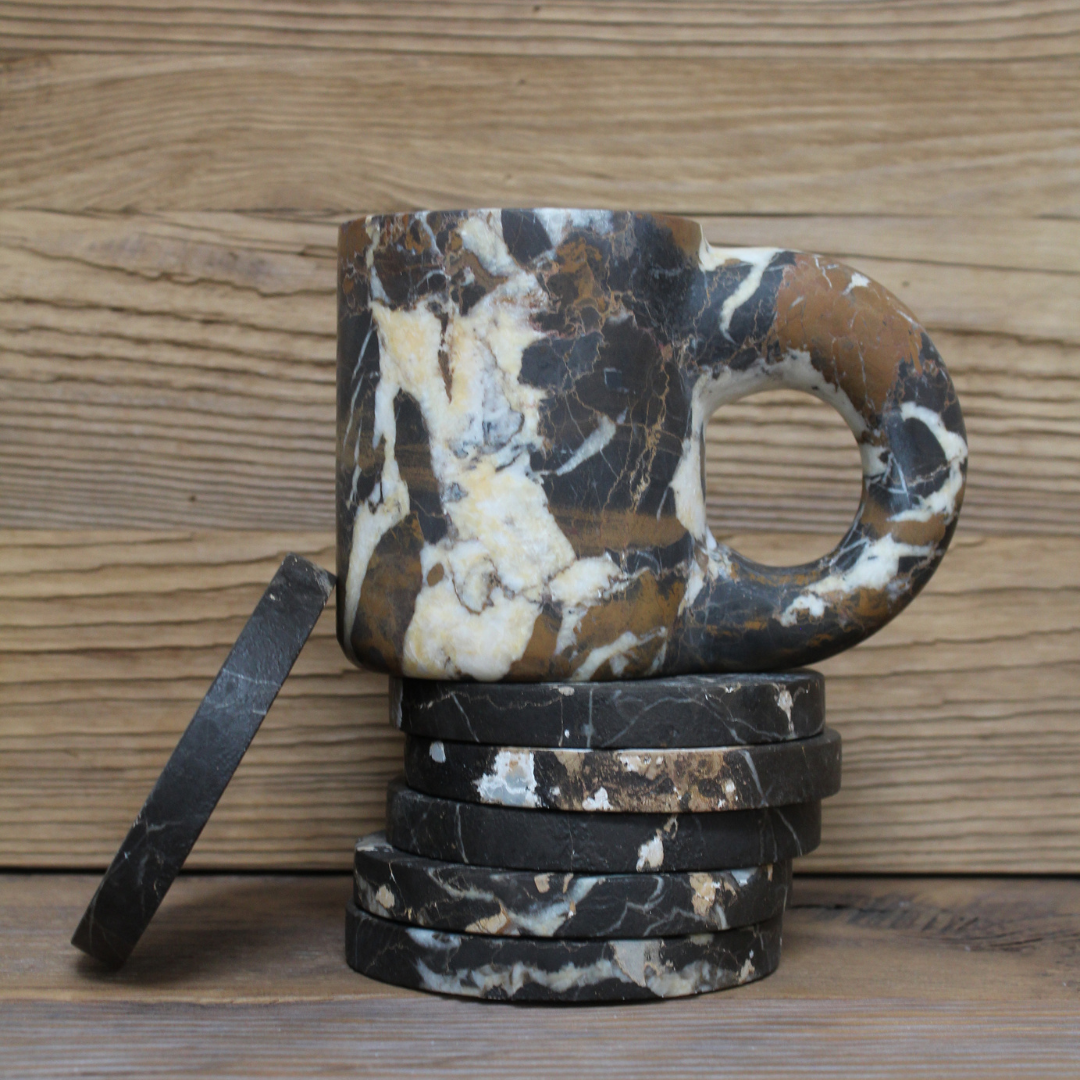 Lucas Coaster Set, natural marble – alternate view