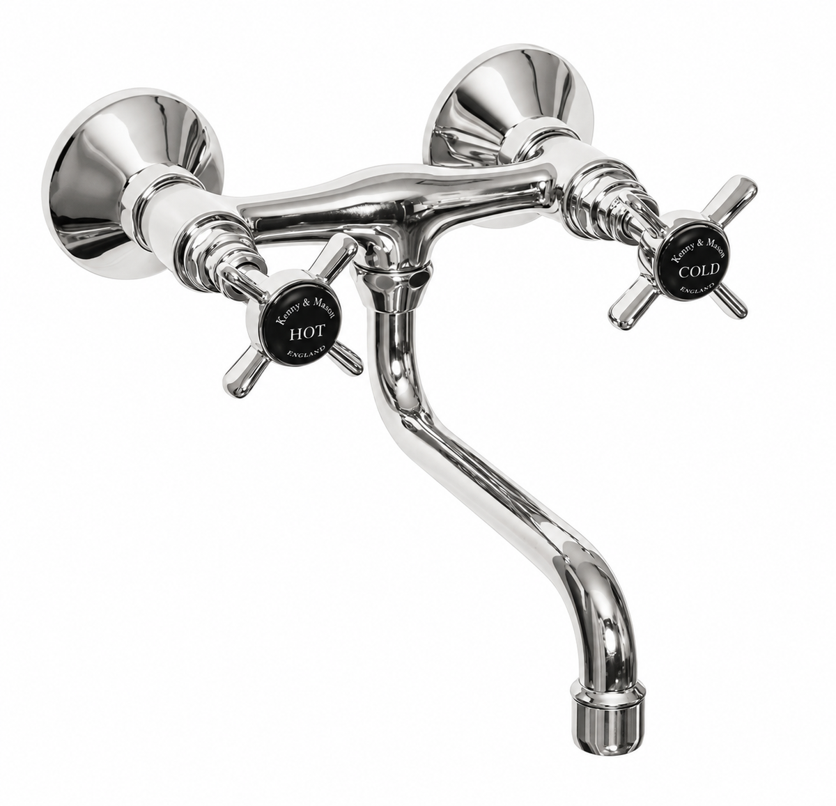 Kenny & Mason Traditional 2-Hole Wall Mixer, brass mixer tap – alternate view