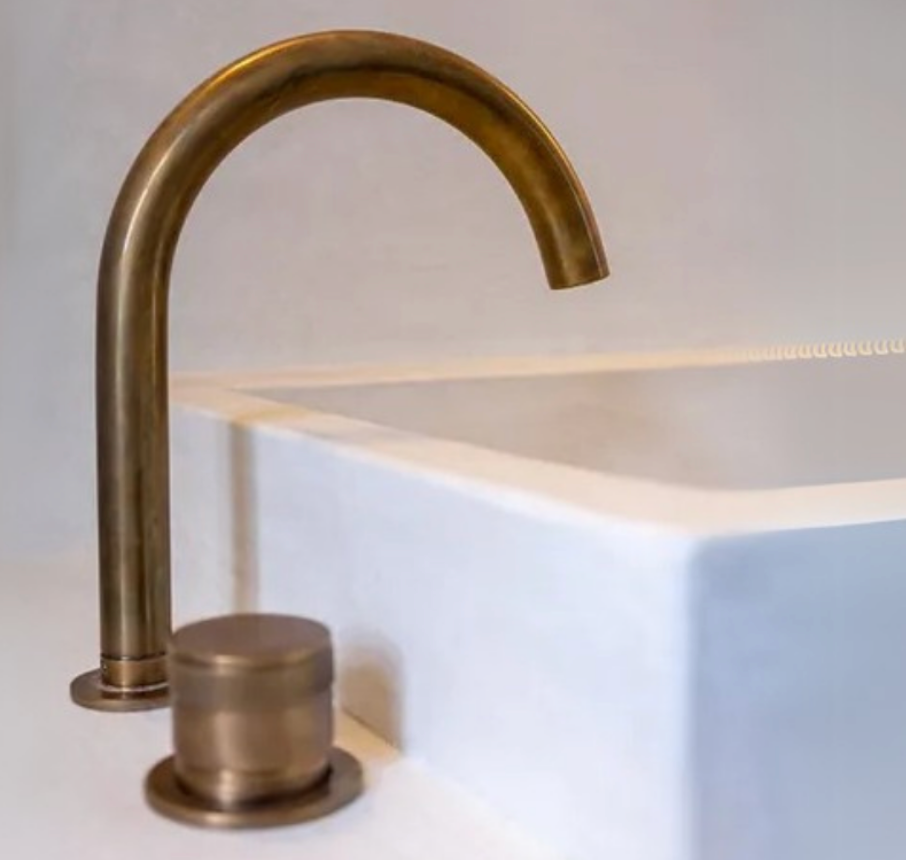 Kenny & Mason Brandwood 2 Hole Basin Mixer Deck Mounted, brass mixer tap in nickel