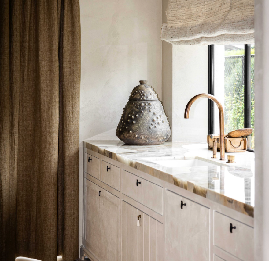 Kenny & Mason Brandwood Kitchen Mixer, brass mixer tap – alternate view