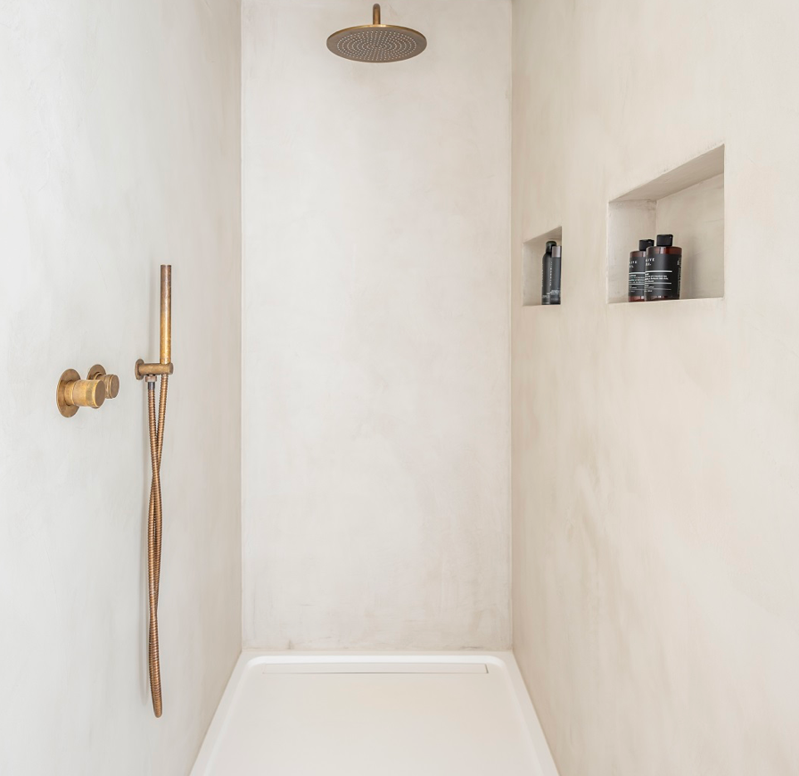 Kenny & Mason Brandwood Shower With Handset, brass shower fitting in nickel