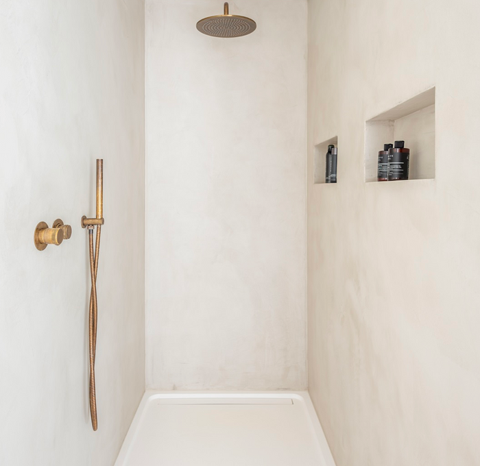 Kenny & Mason Brandwood Shower With Handset, brass shower fitting in nickel