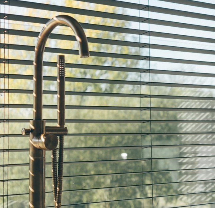 Kenny & Mason Brandwood Bath Mixer With Handset, brass mixer tap in nickel