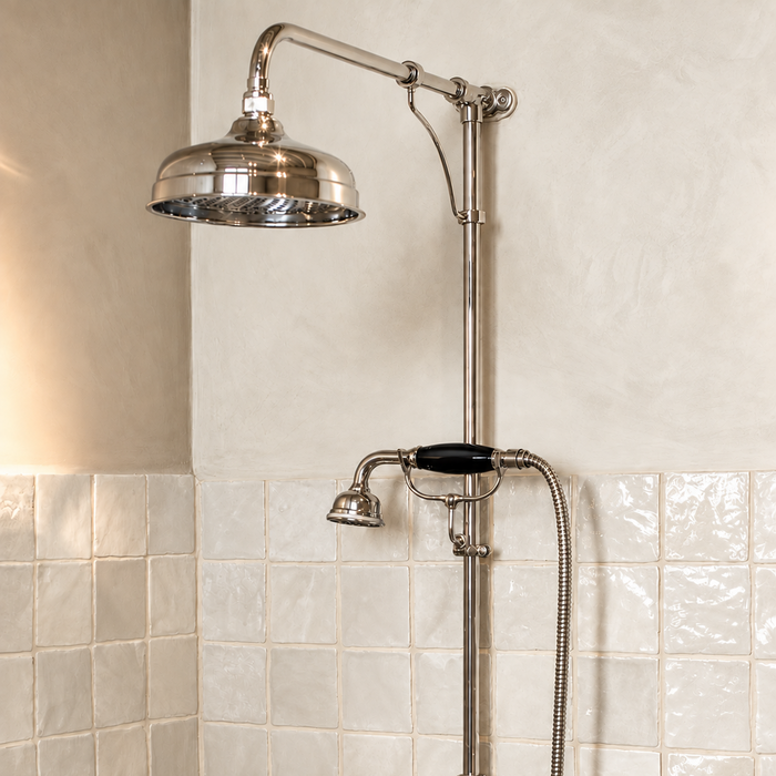 Kenny & Mason Traditional Shower Mixer With Handset, brass mixer tap in nickel