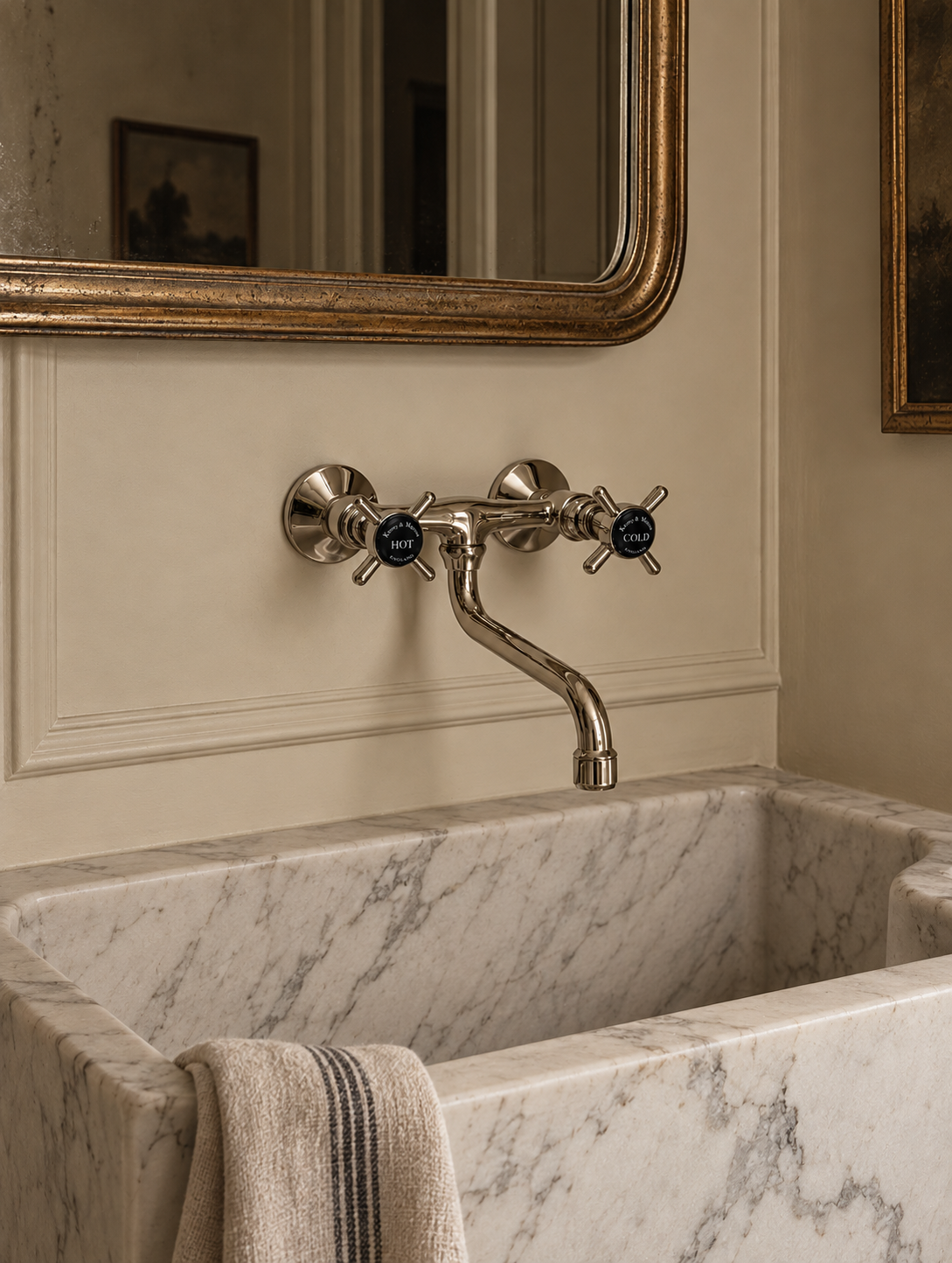 Kenny & Mason Traditional 2-Hole Wall Mixer, brass mixer tap – alternate view