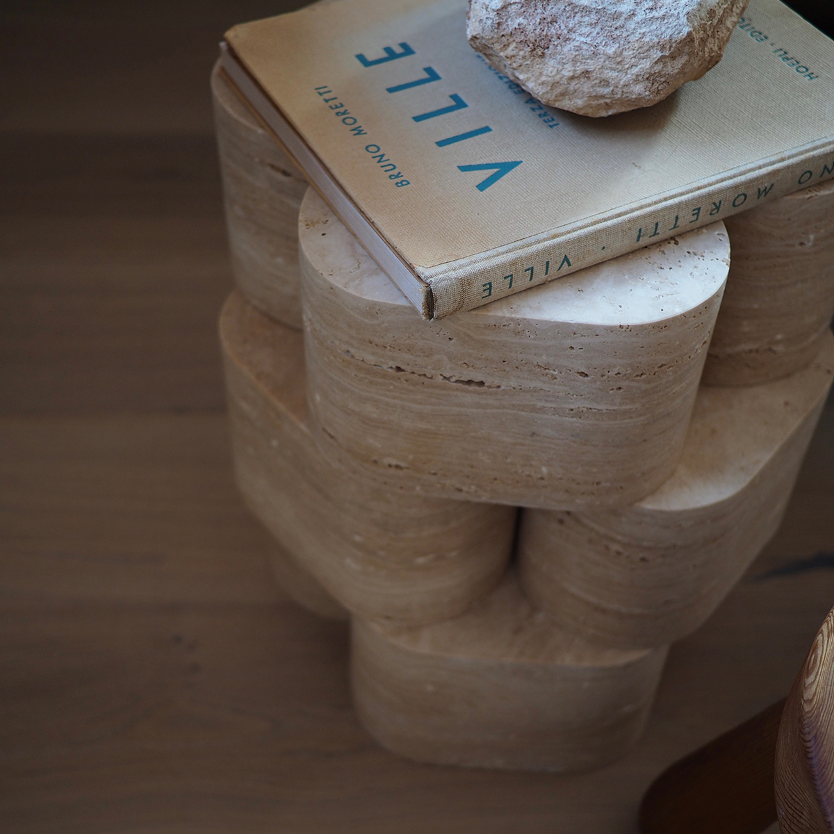 Lane DIY Side Table, natural travertine – alternate view