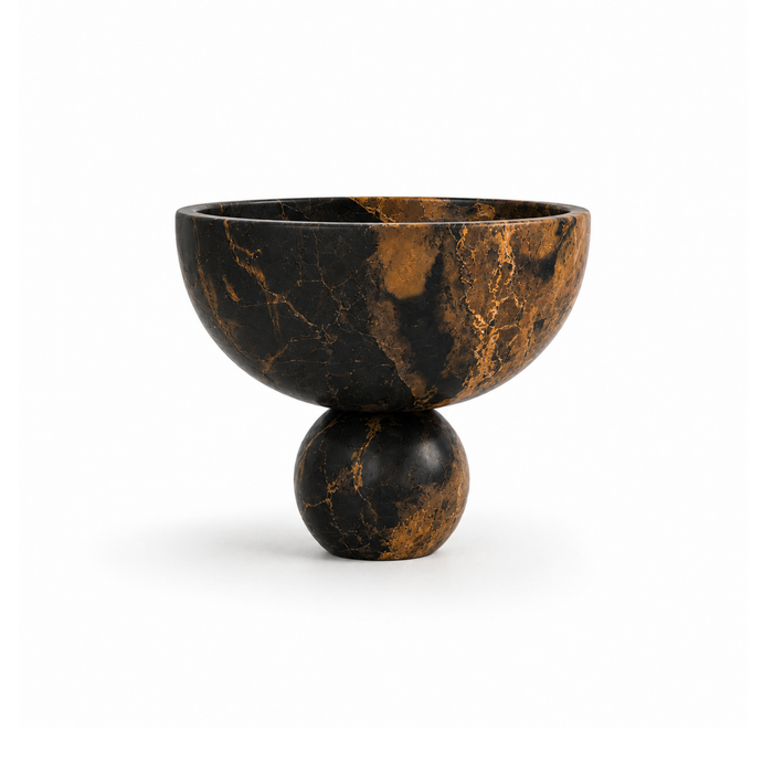 Lucas Circle Bowl, natural marble