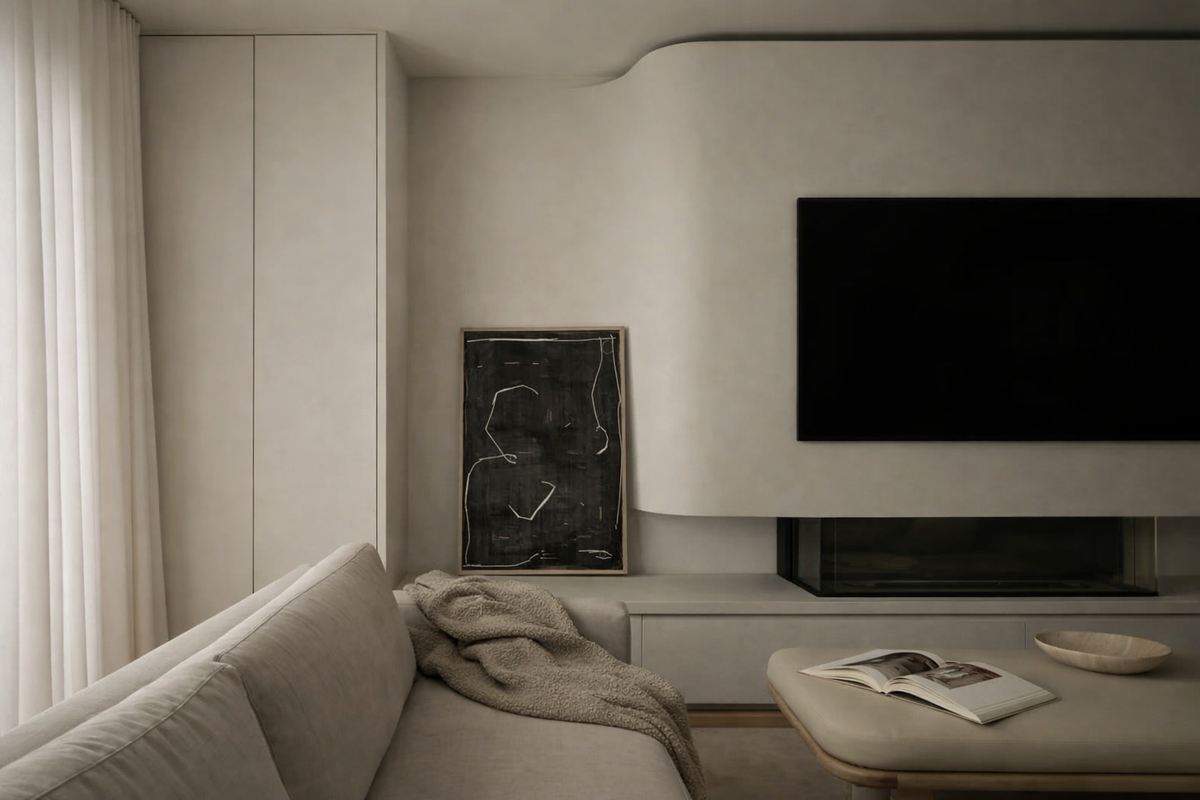 Harlow Abstract, wood framed artwork – alternate view