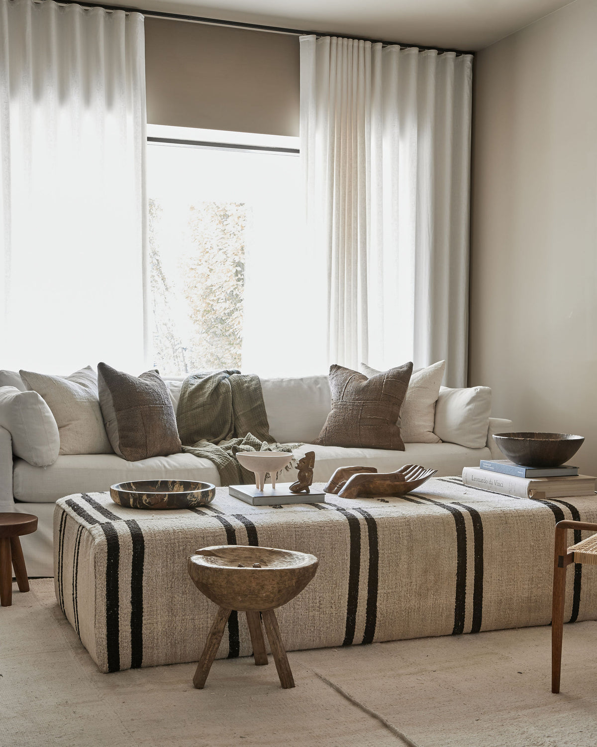 Gemini Kilim Ottoman – alternate view